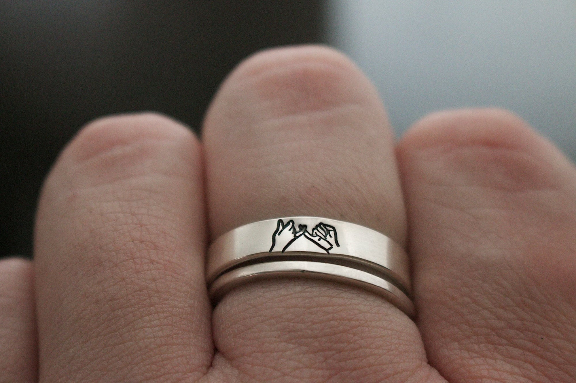 Dainty Pinky Swear Stacking Ring | Pinky Promise Ring | Best Friend Birthday Gifts | Everyday Silver Ring | Couples Promise Ring