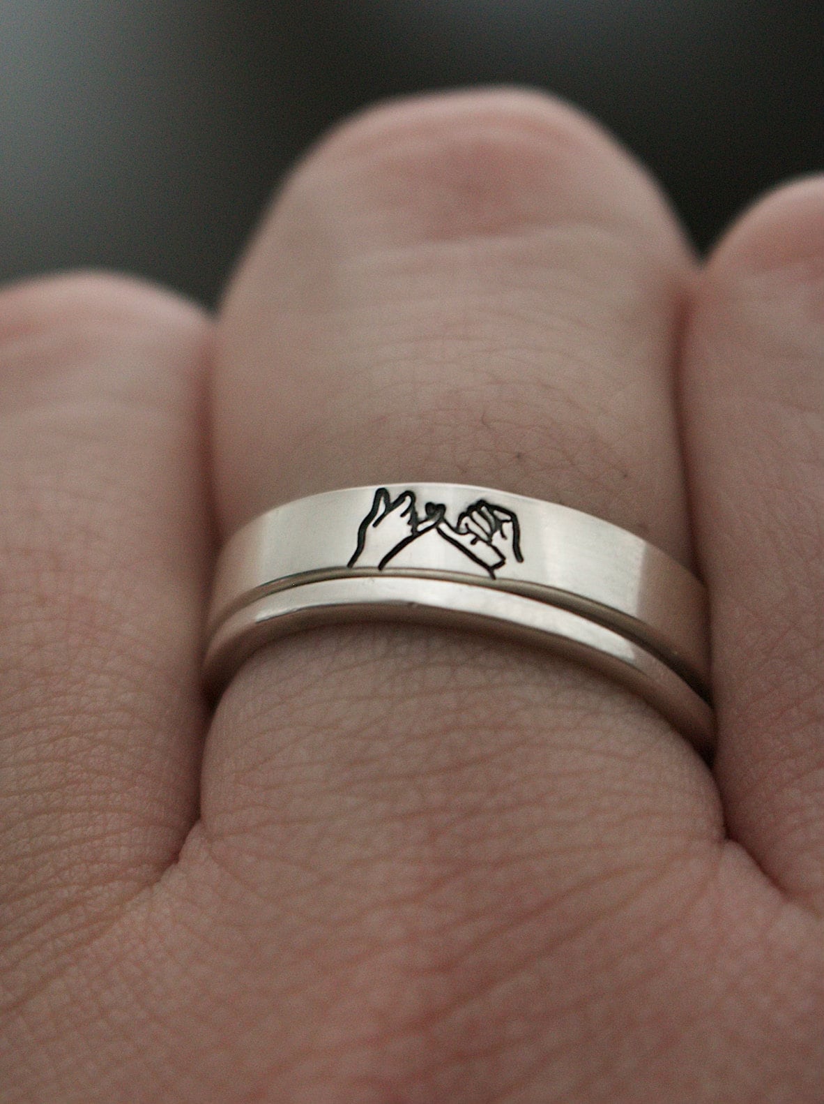 Dainty Pinky Swear Stacking Ring | Pinky Promise Ring | Best Friend Birthday Gifts | Everyday Silver Ring | Couples Promise Ring