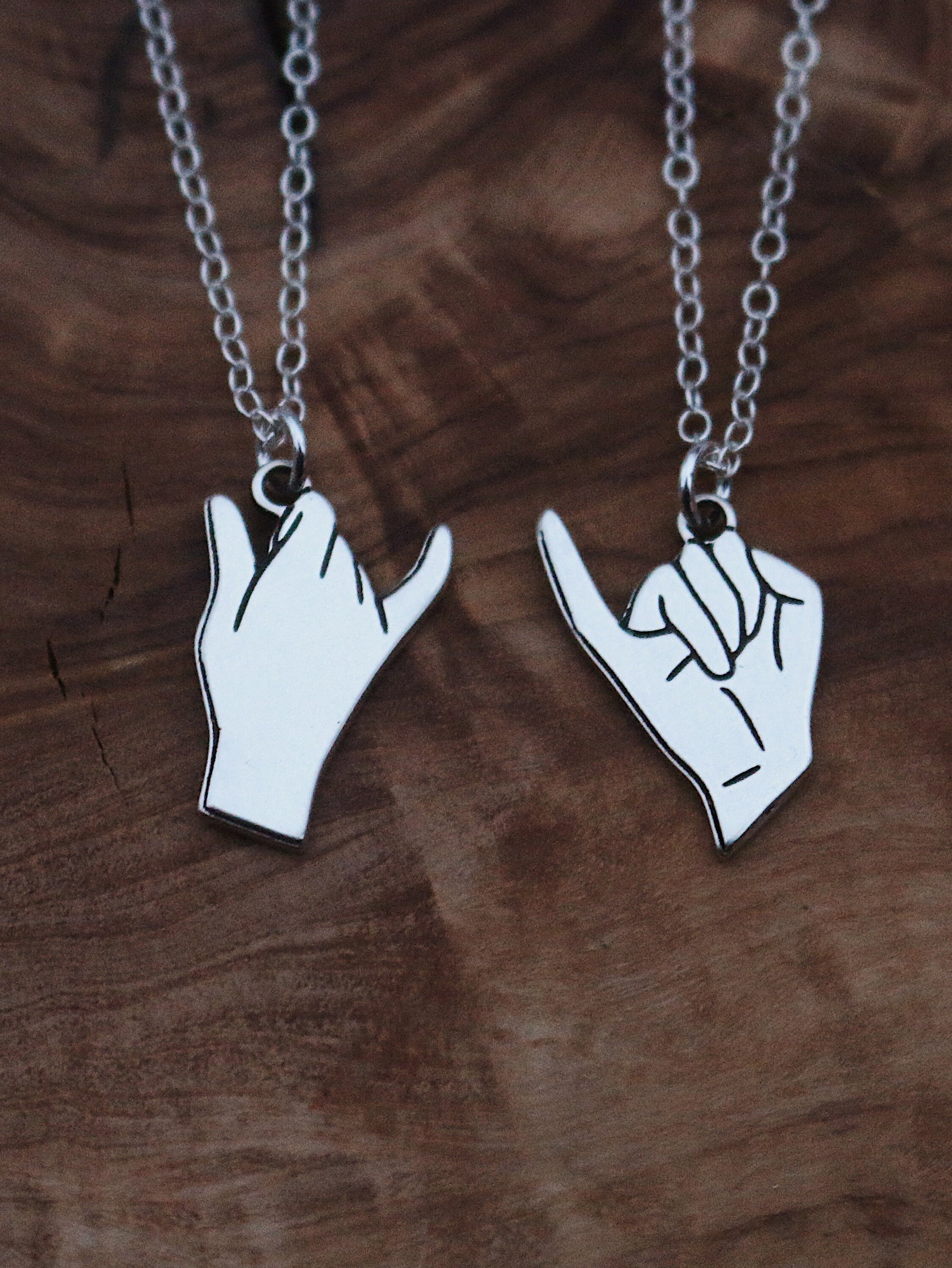Matching 2 Necklace Pinky Swear Necklace Set | Best Friend Birthday Gift | Pinky Swear Couples Jewelry | Christmas Gift | Pinky Promise