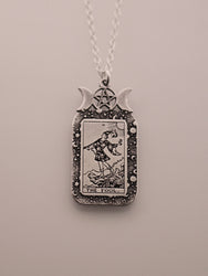 The Fool Tarot Card Necklace | Best Friend Birthday Gift | Tarot Card Necklace | Celestial Triple Moon Goddess Jewelry | Witch Necklace