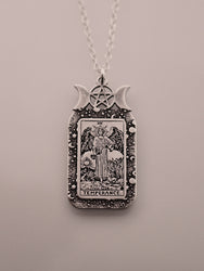 Temperance Tarot Card Necklace | Best Friend Birthday Gift | Tarot Card Necklace | Celestial Triple Moon Goddess Jewelry | Witch Necklace