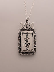 The Hanged Man Tarot Card Necklace | Best Friend Birthday Gift | Tarot Card Necklace | Celestial Triple Moon Goddess Jewelry | Witch