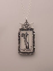 The Hermit Tarot Card Necklace | Best Friend Birthday Gift | Tarot Card Necklace | Celestial Triple Moon Goddess Jewelry | Witch Necklace