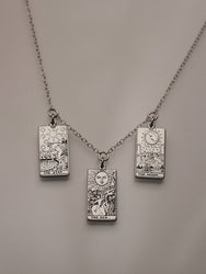 CHOOSE YOUR SPREAD: Dainty Tarot Card Sterling Silver Charm Necklace | Best Friend Birthday Gift | Celestial Mystic Tarot Card Necklace