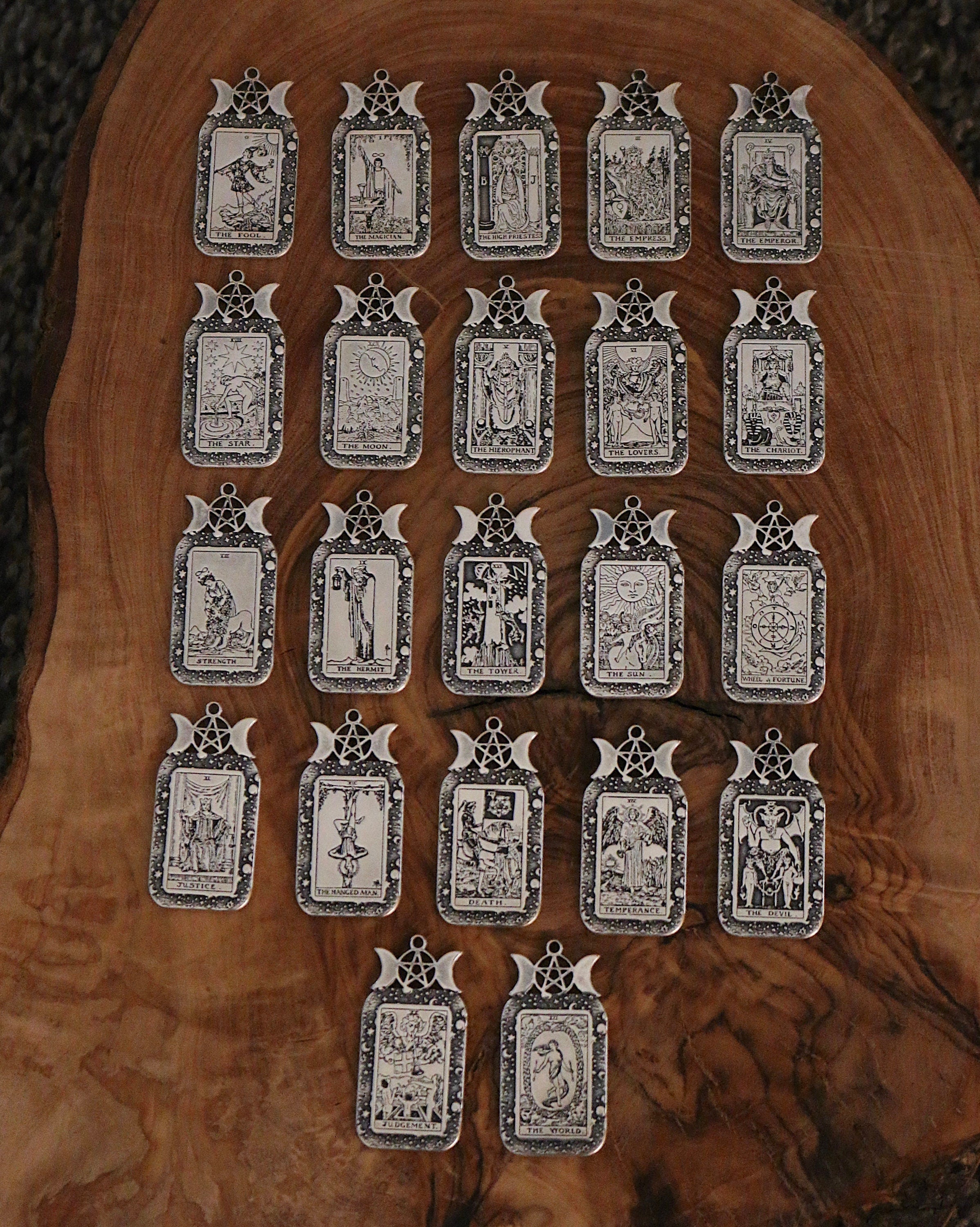 The High Priestess Tarot Card Necklace | Best Friend Birthday Gift | Tarot Card Necklace | Celestial Triple Moon Goddess Jewelry | Witch