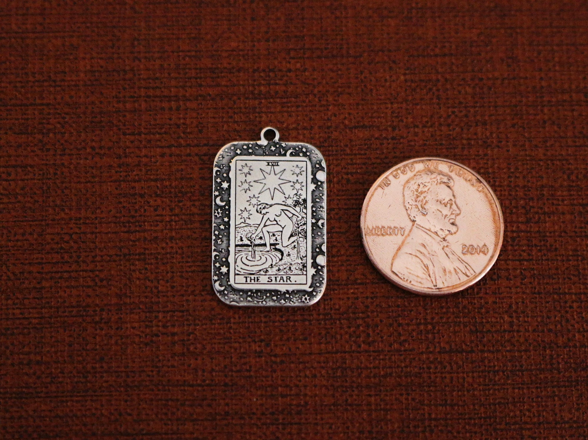 22 CARDS: Dainty Tarot Card Celestial Border Charm Necklace | Best Friend Birthday Gift | Tarot Card Necklace | Celestial Mystic Jewelry