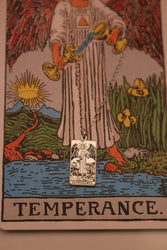 Temperance Tarot Card Necklace | Best Friend Birthday Gift | Tarot Card Necklace | Celestial Mystic Jewelry | Dainty Witch Necklace