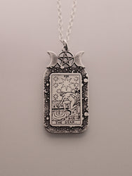 The Star Tarot Card Necklace | Best Friend Birthday Gift | Tarot Card Necklace | Celestial Triple Moon Goddess Jewelry | Witch Necklace