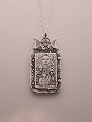 The Sun Tarot Card Necklace | Best Friend Birthday Gift | Tarot Card Necklace | Celestial Triple Moon Goddess Jewelry | Witch Necklace