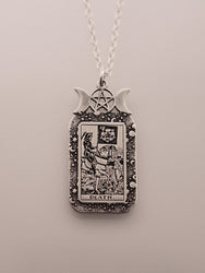 Death Tarot Card Necklace | Best Friend Birthday Gift | Tarot Card Necklace | Celestial Triple Moon Goddess Jewelry | Witch Necklace