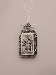 The Emperor Tarot Card Necklace | Best Friend Birthday Gift | Tarot Card Necklace | Celestial Triple Moon Goddess Jewelry | Witch Necklace