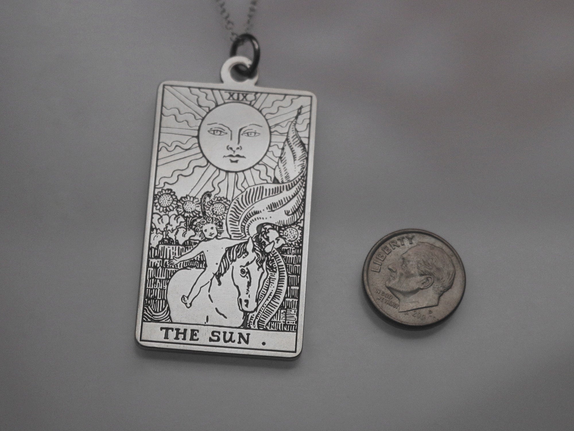22 CARDS: Extra Large Tarot Card Necklace | Best Friend Birthday Gift | Sterling Silver Tarot Card Necklace | Celestial Mystic Witch Jewelry