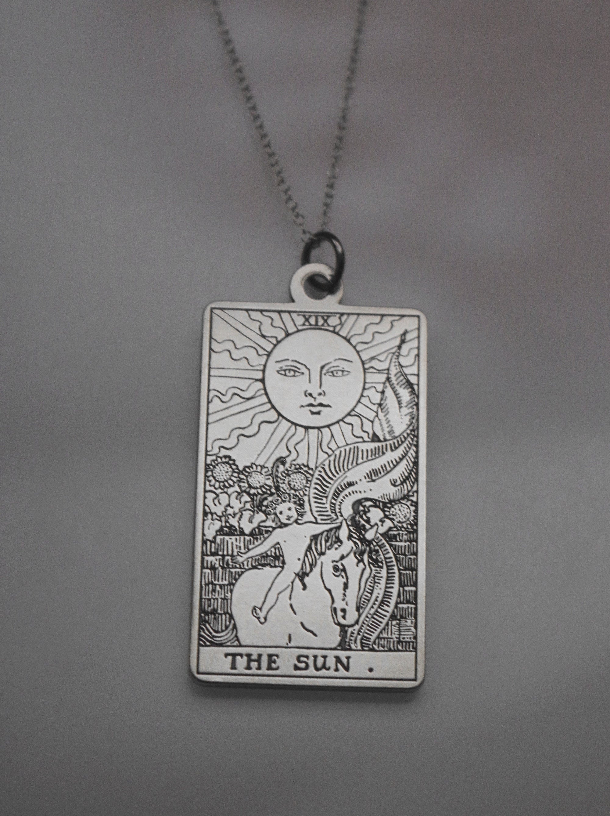 22 CARDS: Extra Large Tarot Card Necklace | Best Friend Birthday Gift | Sterling Silver Tarot Card Necklace | Celestial Mystic Witch Jewelry