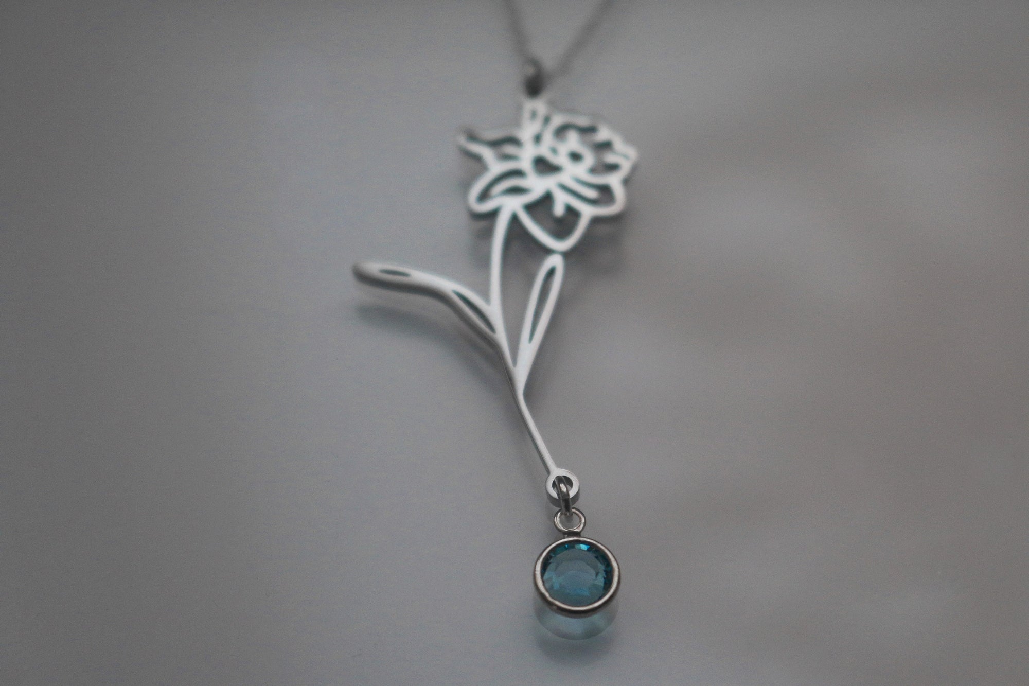 Birth Flower & Birth Stone Necklace | Best Friend Birthday Gift | Birth Month Flower | Birthday Gift for Her | Birthstone Jewelry Necklace
