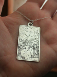 22 CARDS: Extra Large Tarot Card Necklace | Best Friend Birthday Gift | Sterling Silver Tarot Card Necklace | Celestial Mystic Witch Jewelry