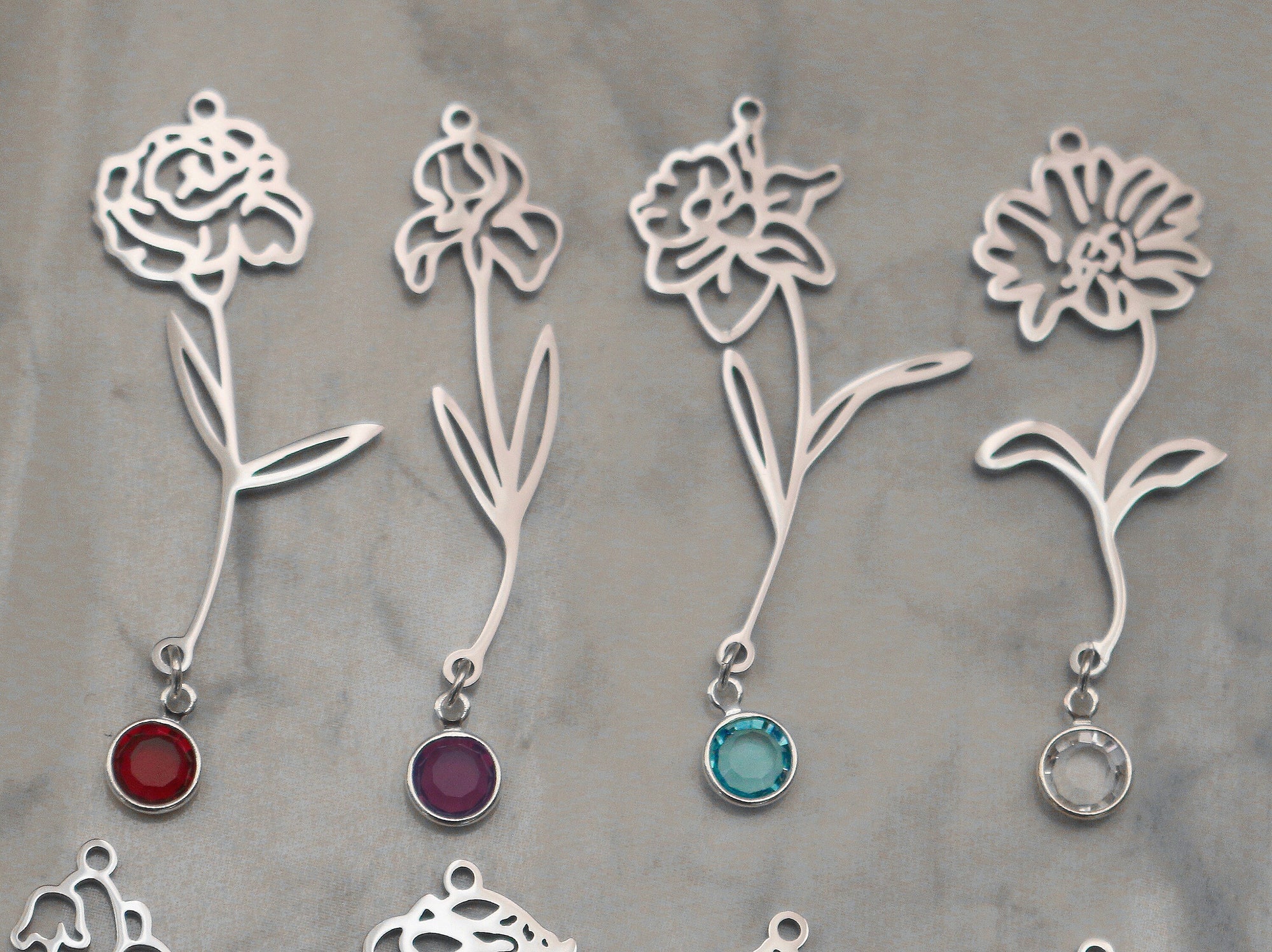 Birth Flower & Birth Stone Necklace | Best Friend Birthday Gift | Birth Month Flower | Birthday Gift for Her | Birthstone Jewelry Necklace
