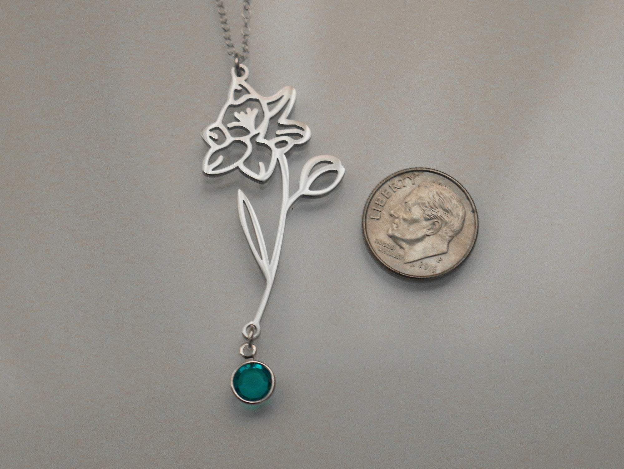Birth Flower & Birth Stone Necklace | Best Friend Birthday Gift | Birth Month Flower | Birthday Gift for Her | Birthstone Jewelry Necklace