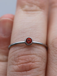 July Silver Birthstone Stacking Ring | Personalized Birth Month | Best Friend Birthday | Stackable Birth Stone Ring | Mom Crystal Stack