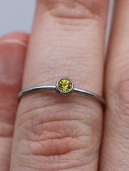 November Silver Birthstone Stacking Ring | Personalized Birth Month | Best Friend Birthday | Stackable Birth Stone Ring | Mom Crystal Stack