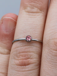 October Silver Birthstone Stacking Ring | Personalized Birth Month | Best Friend Birthday | Stackable Birth Stone Ring | Mom Crystal Stack