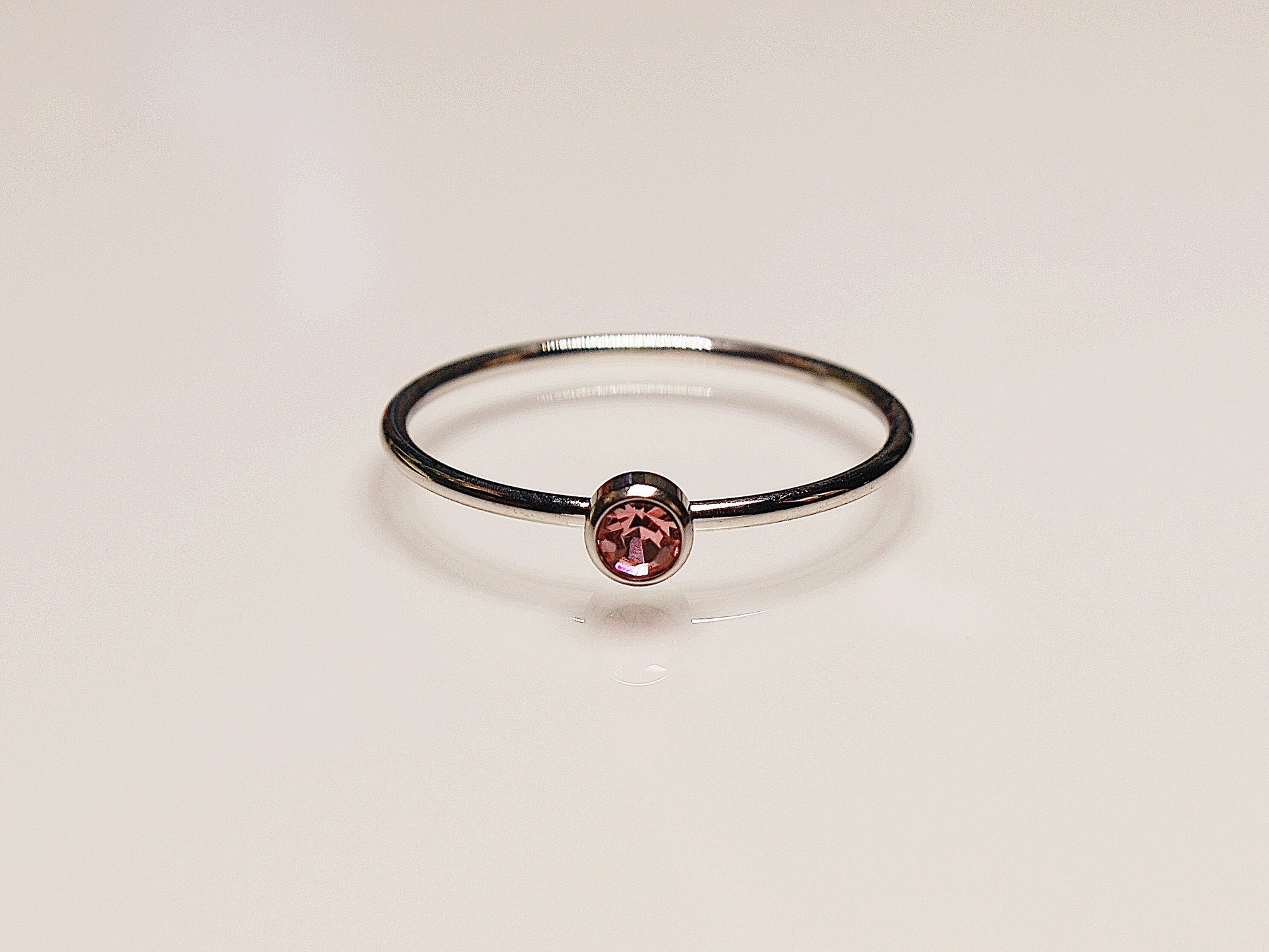 October Silver Birthstone Stacking Ring | Personalized Birth Month | Best Friend Birthday | Stackable Birth Stone Ring | Mom Crystal Stack