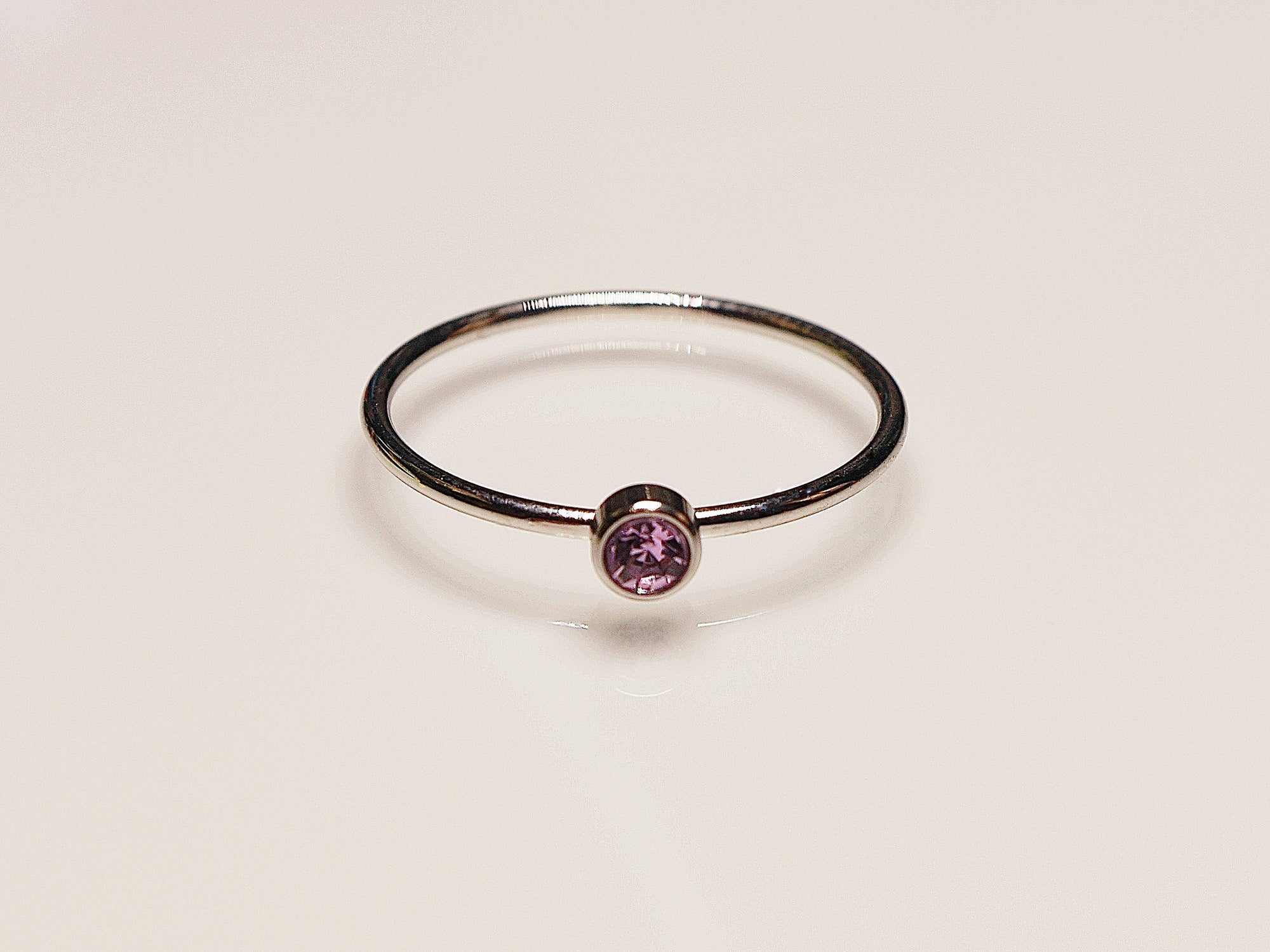 June Silver Birthstone Stacking Ring | Personalized Birth Month | Best Friend Birthday | Stackable Birth Stone Ring | Mom Crystal Stack