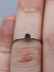 February Silver Birthstone Stacking Ring | Personalized Birth Month | Best Friend Birthday | Stackable Birth Stone Ring | Mom Crystal Stack