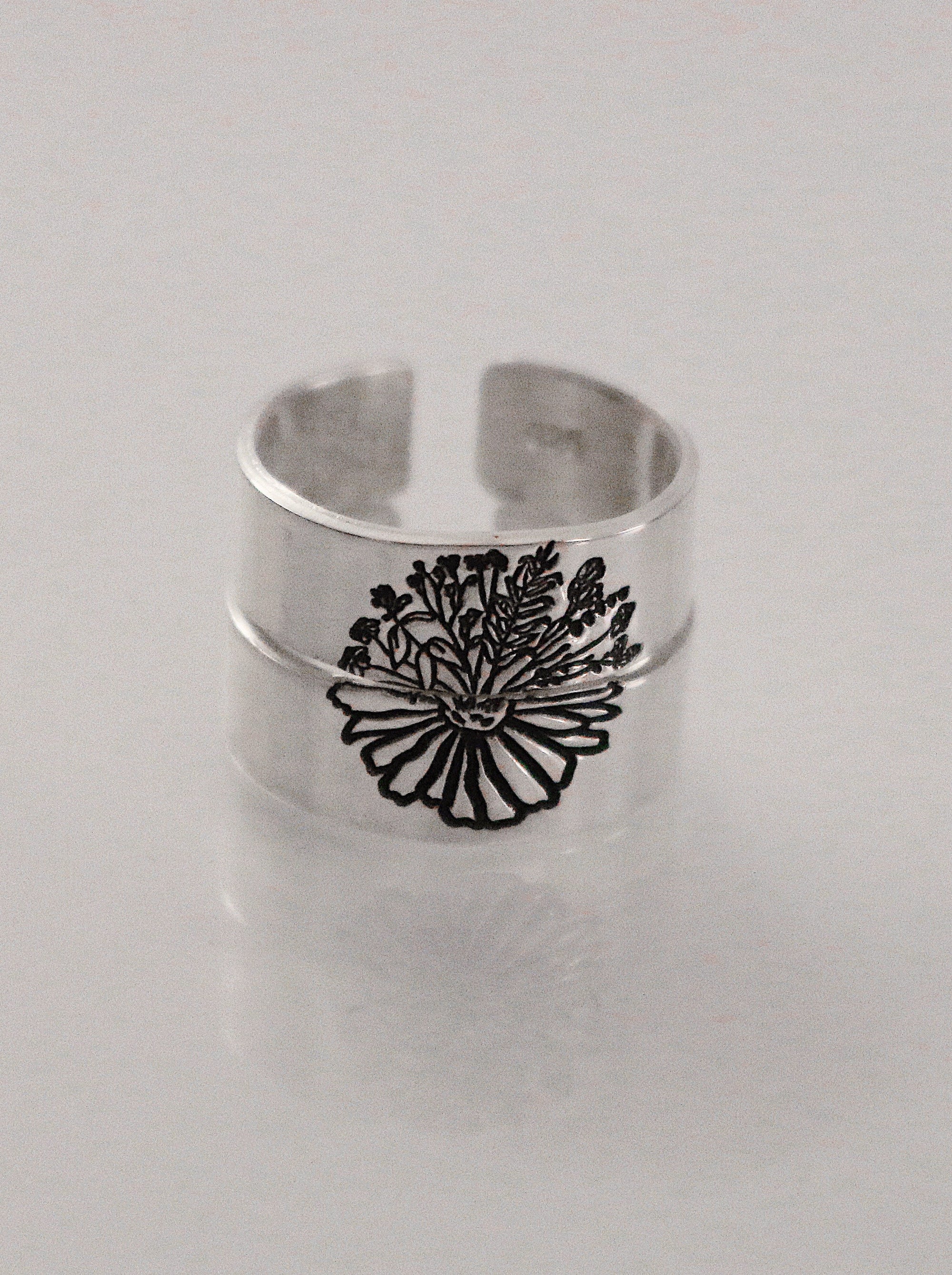 Friendship Rings | Matching 2 Ring Floral Matching Ring Set | Best Friend Gift | Promise Ring | Couples Rings | Anniversary Ring | Daisy