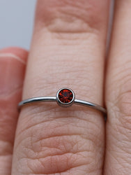 January Silver Birthstone Stacking Ring | Personalized Birth Month | Best Friend Birthday | Stackable Birth Stone Ring | Mom Crystal Stack