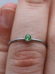 August Silver Birthstone Stacking Ring | Personalized Birth Month | Best Friend Birthday | Stackable Birth Stone Ring | Mom Crystal Stack