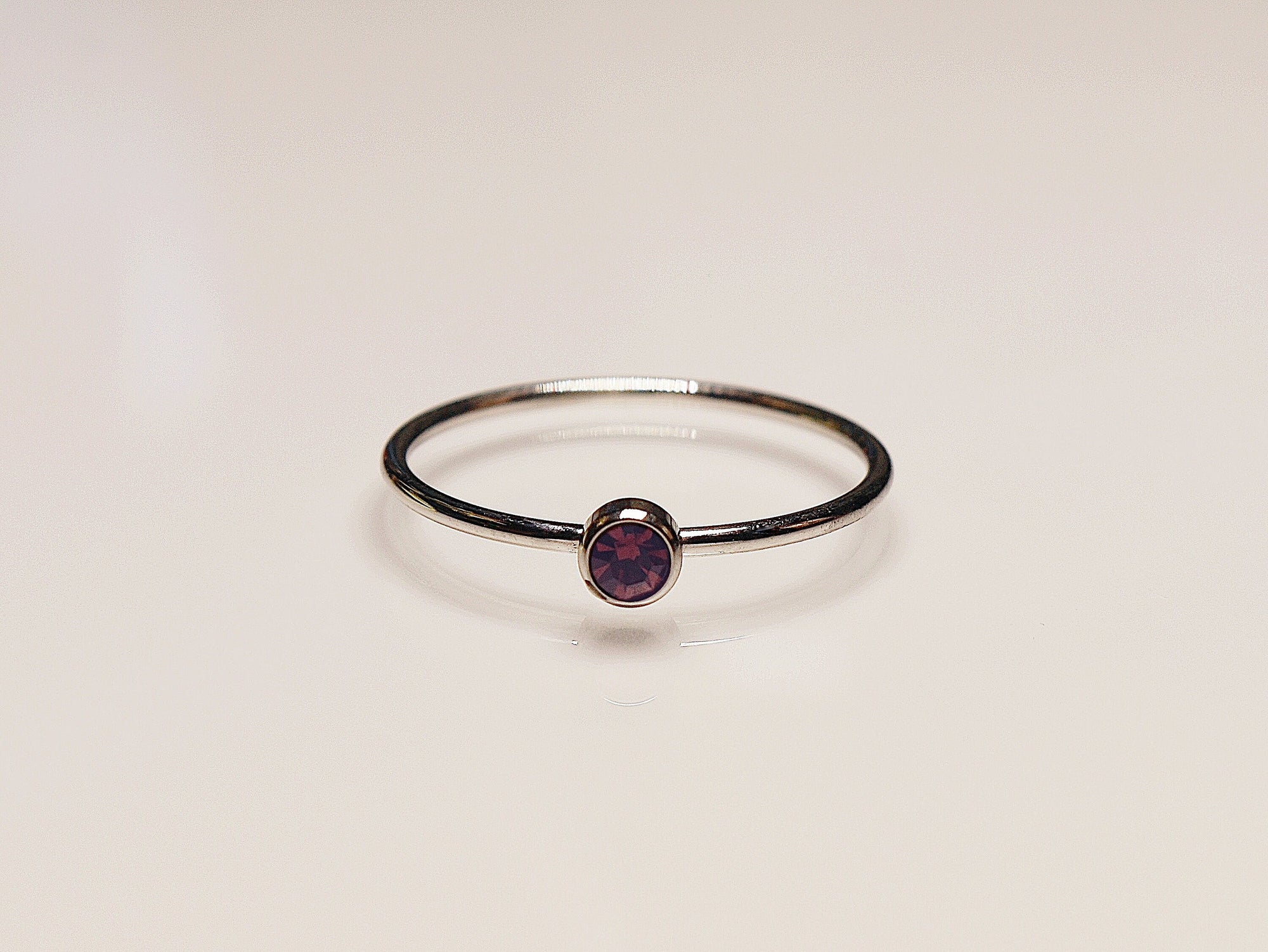 February Silver Birthstone Stacking Ring | Personalized Birth Month | Best Friend Birthday | Stackable Birth Stone Ring | Mom Crystal Stack