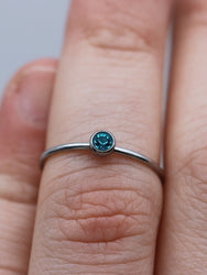December Silver Birthstone Stacking Ring | Personalized Birth Month | Best Friend Birthday | Stackable Birth Stone Ring | Mom Crystal Stack