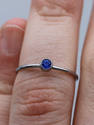 September Silver Birthstone Stacking Ring | Personalized Birth Month | Best Friend Birthday | Stackable Birth Stone Ring | Mom Crystal Stack