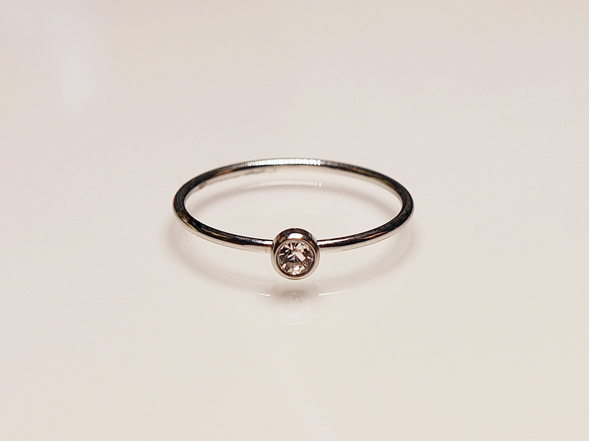 April Silver Birthstone Stacking Ring | Personalized Birth Month | Best Friend Birthday | Stackable Birth Stone Ring | Mom Crystal Stack