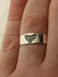 Luna Moth Stacking Ring | Goth Ring | Best Friend Birthday Gift | Dainty Silver Witch Ring | Witchcraft Jewelry | Luna Moth Jewelry