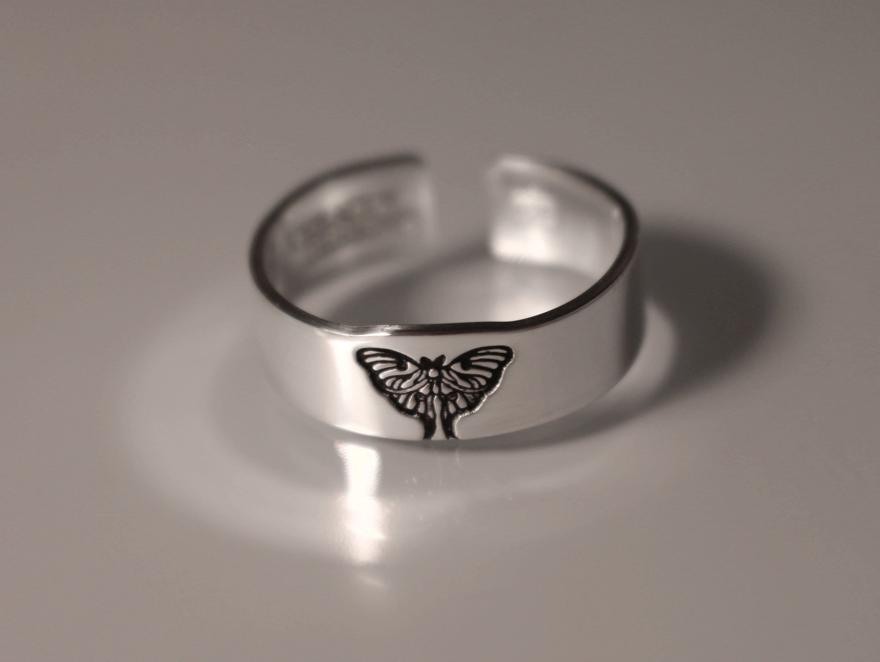 Luna Moth Stacking Ring | Goth Ring | Best Friend Birthday Gift | Dainty Silver Witch Ring | Witchcraft Jewelry | Luna Moth Jewelry