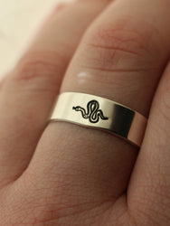 Magic Snake Stacking Ring | Goth Ring | Best Friend Birthday Gift | Dainty Silver Witch Ring | Witchcraft Jewelry | Mystical Snake Jewelry