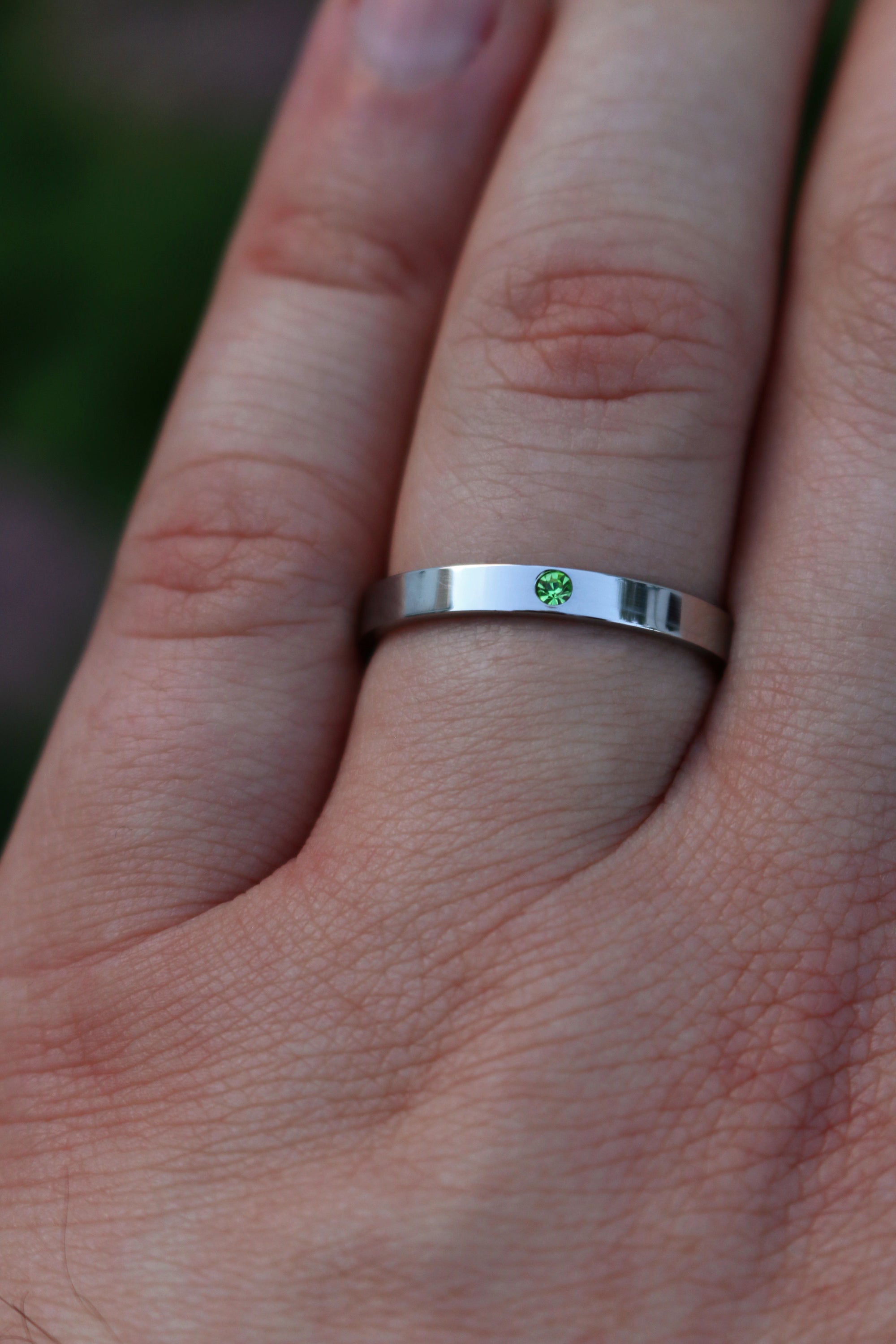 August Birthstone Ring - Band Style