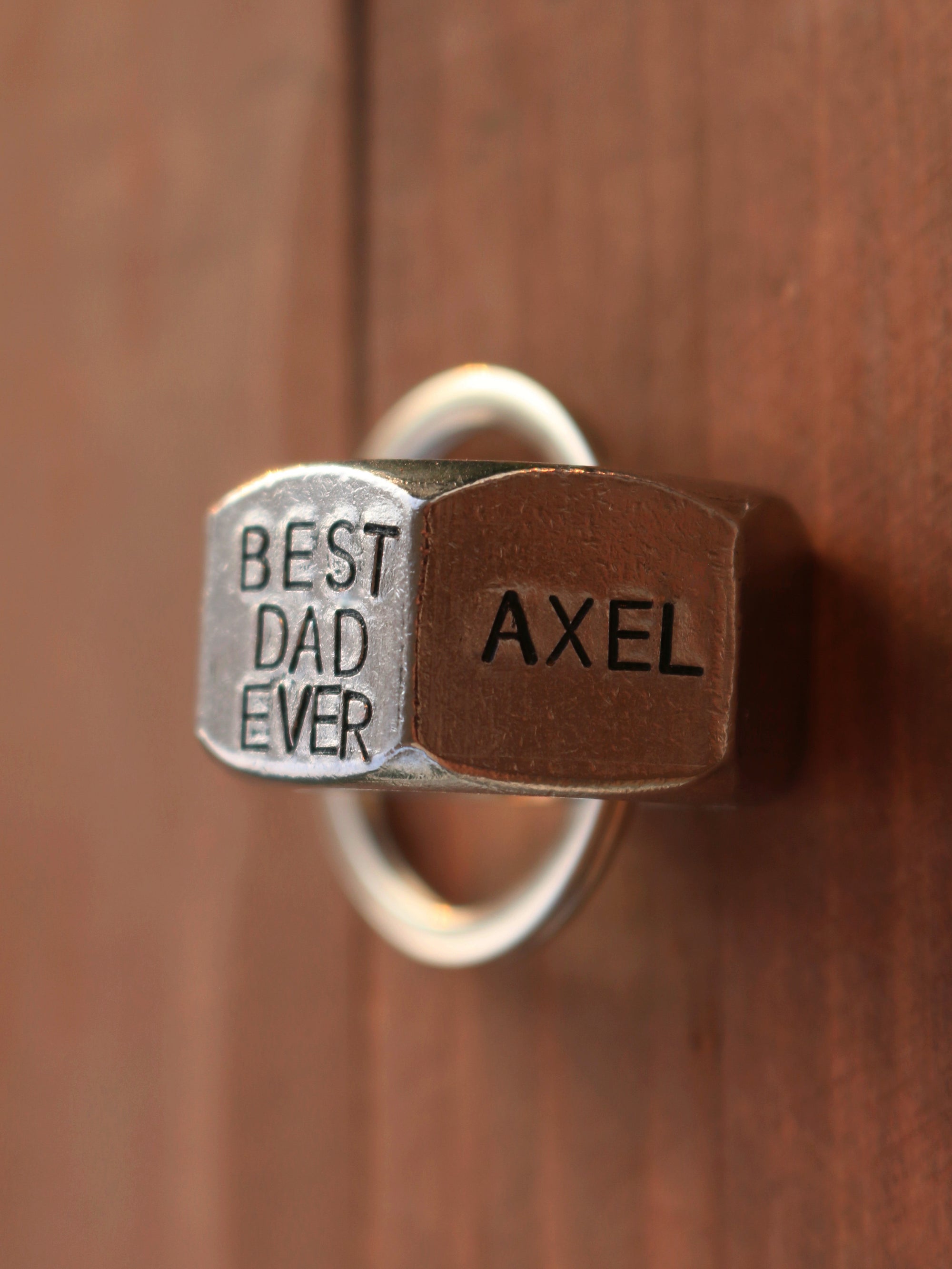 Best Dad Ever Hex Nut Keychain