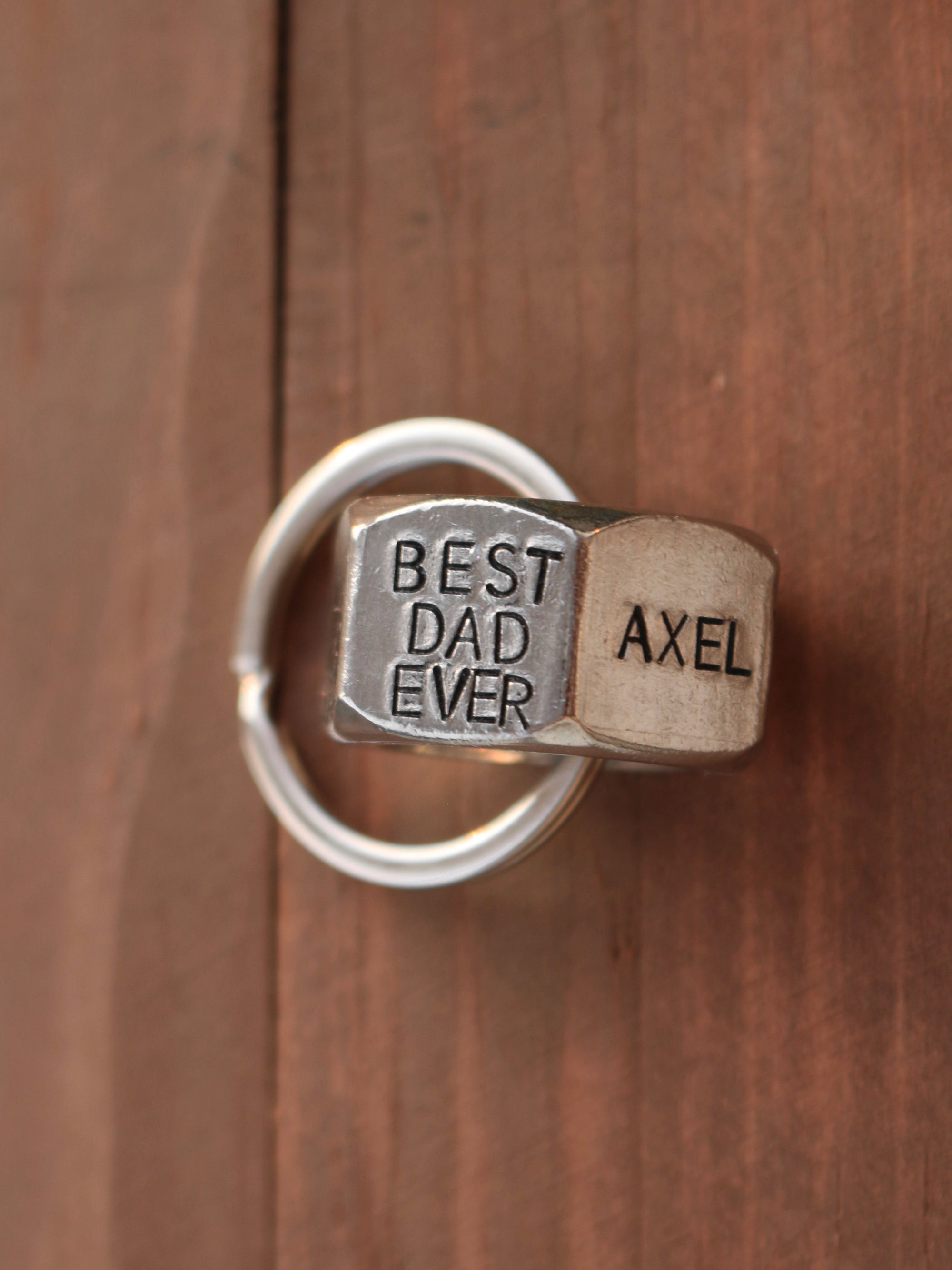 Best Dad Ever Hex Nut Keychain