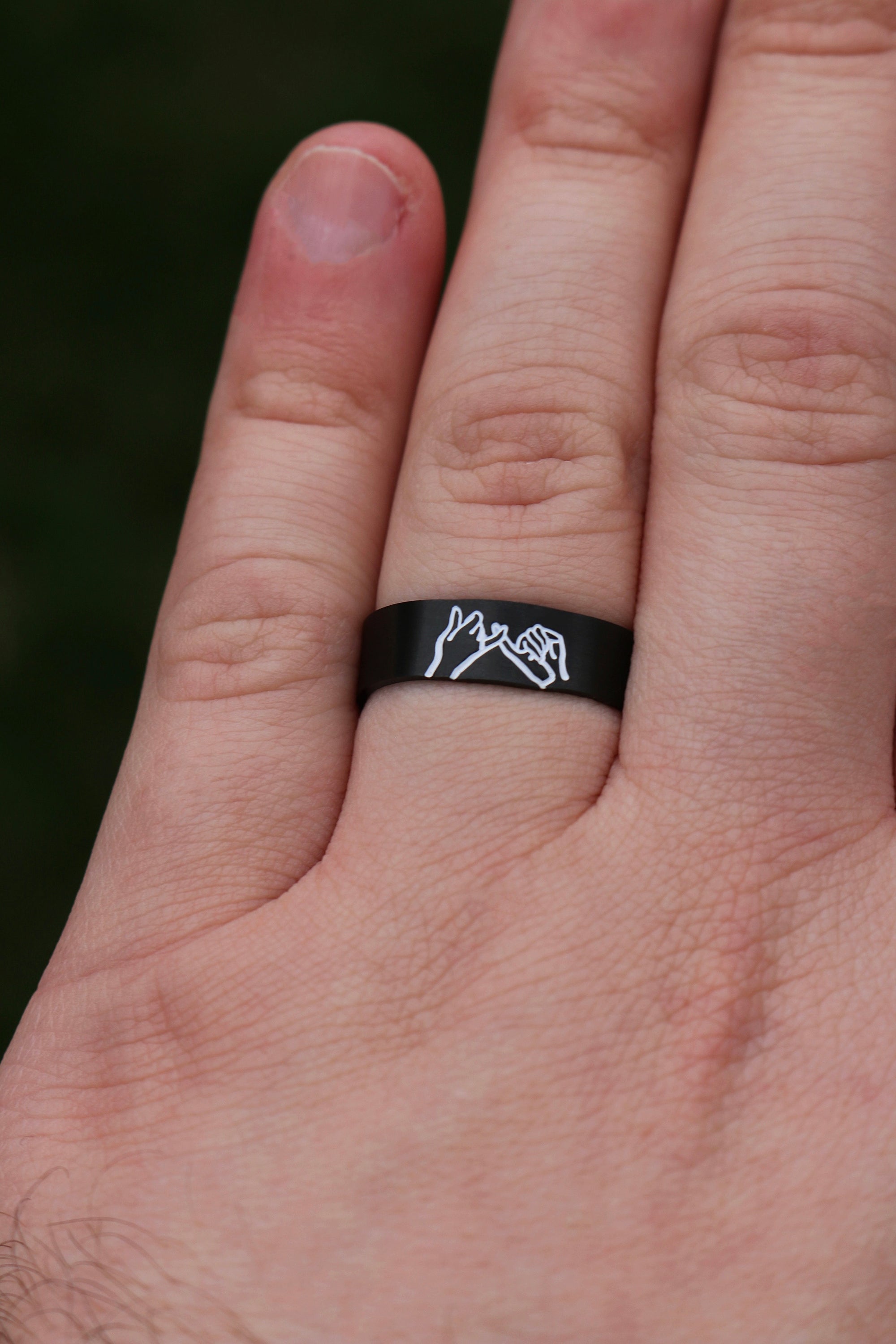 Pinky Promise Ring - Black Stainless Steel