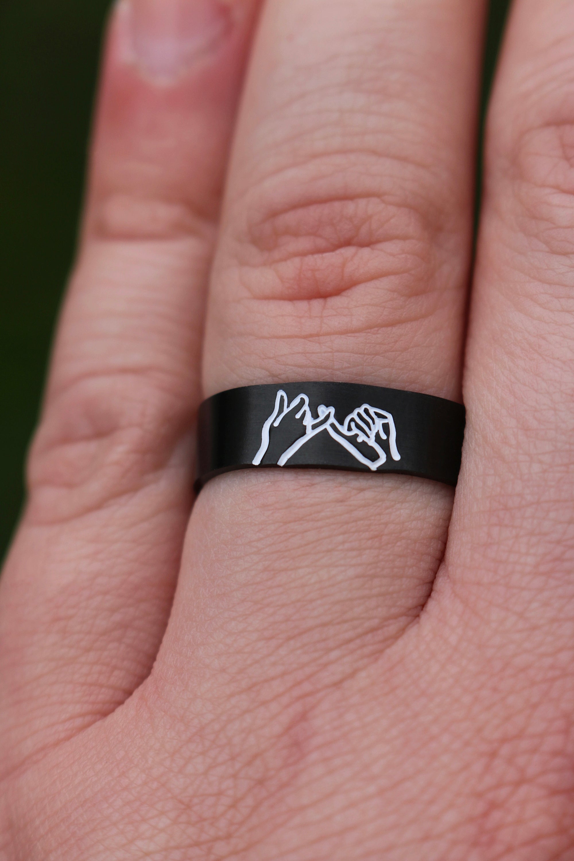Pinky Promise Ring - Black Stainless Steel