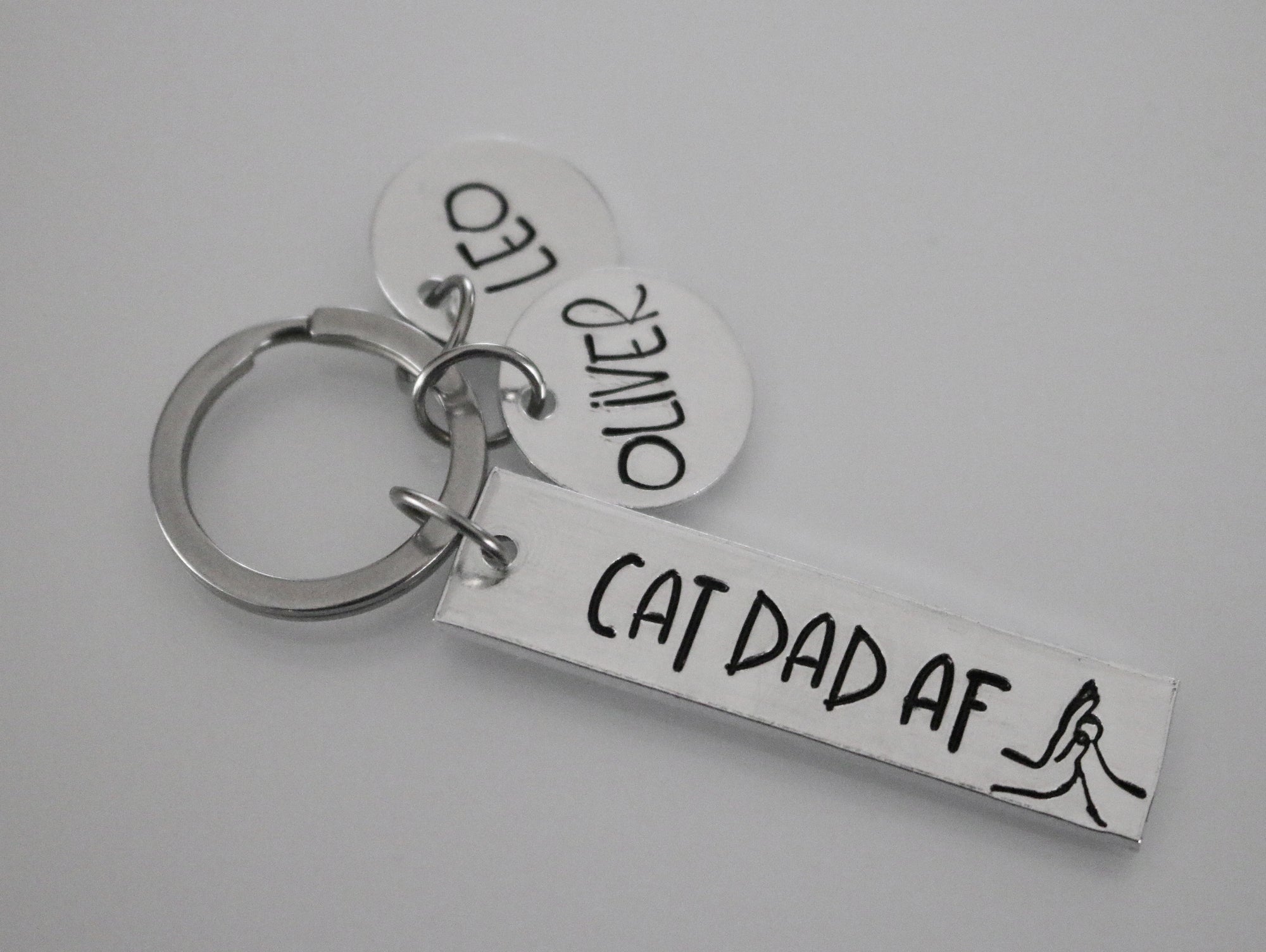 Cat Dad AF Paw Keychain