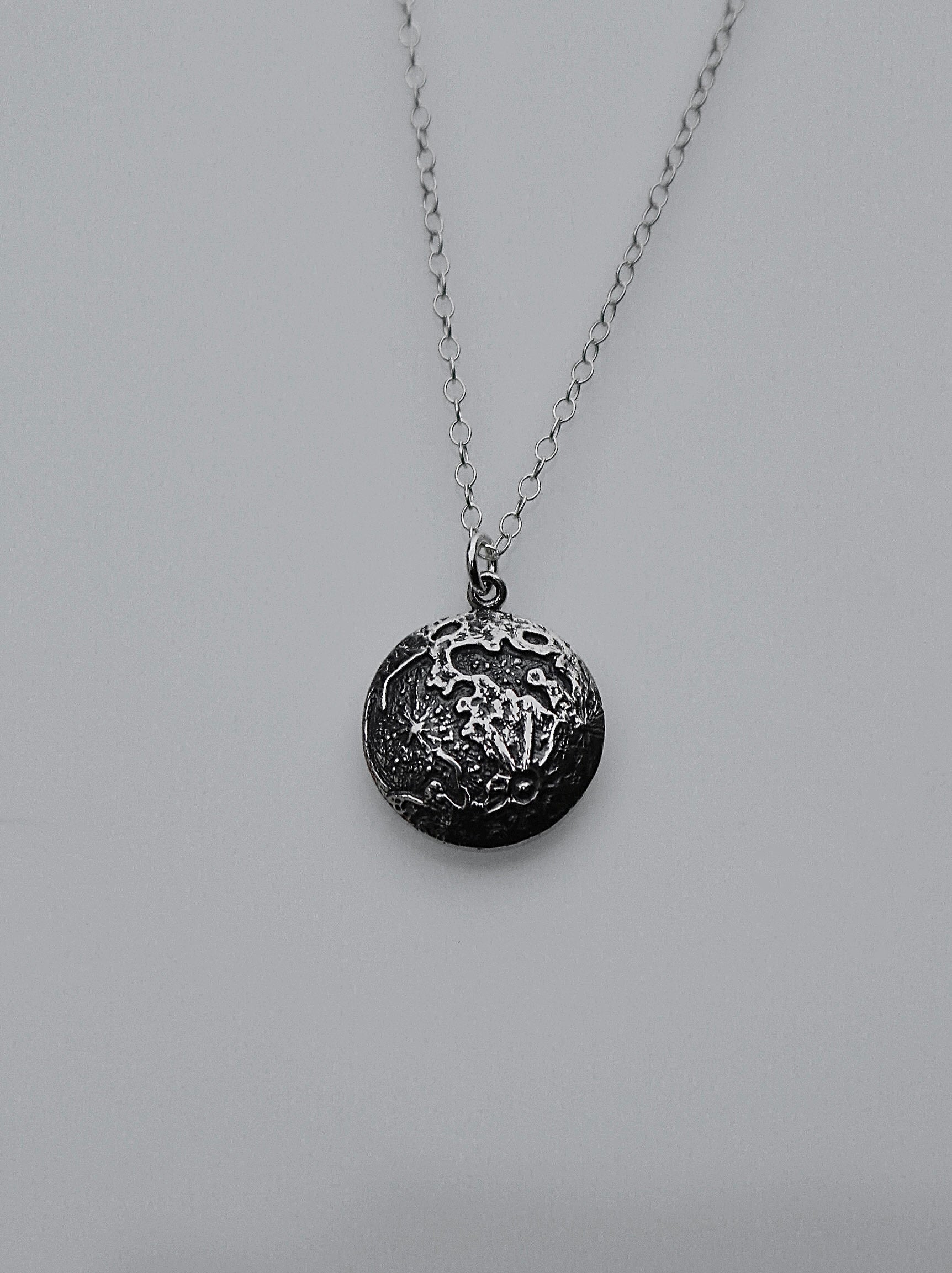 Textured Full Moon Necklace