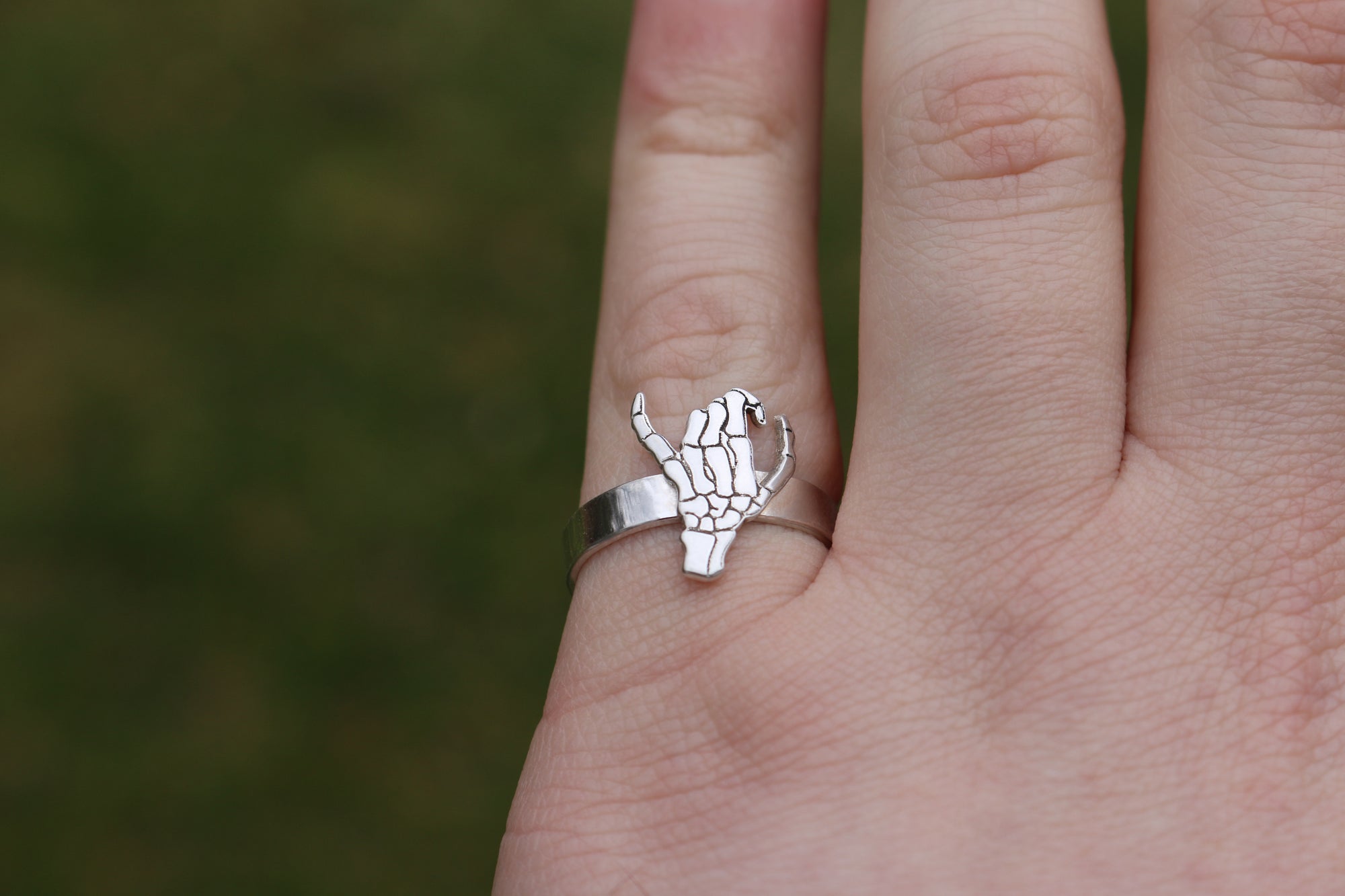 Double Skeleton Pinky Swear Hands Ring Set