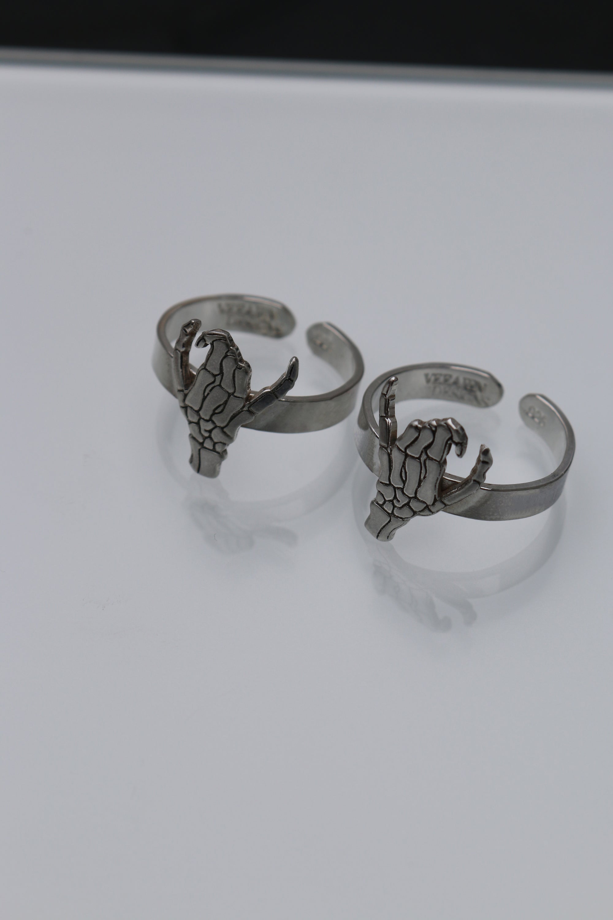 Double Skeleton Pinky Swear Hands Ring Set