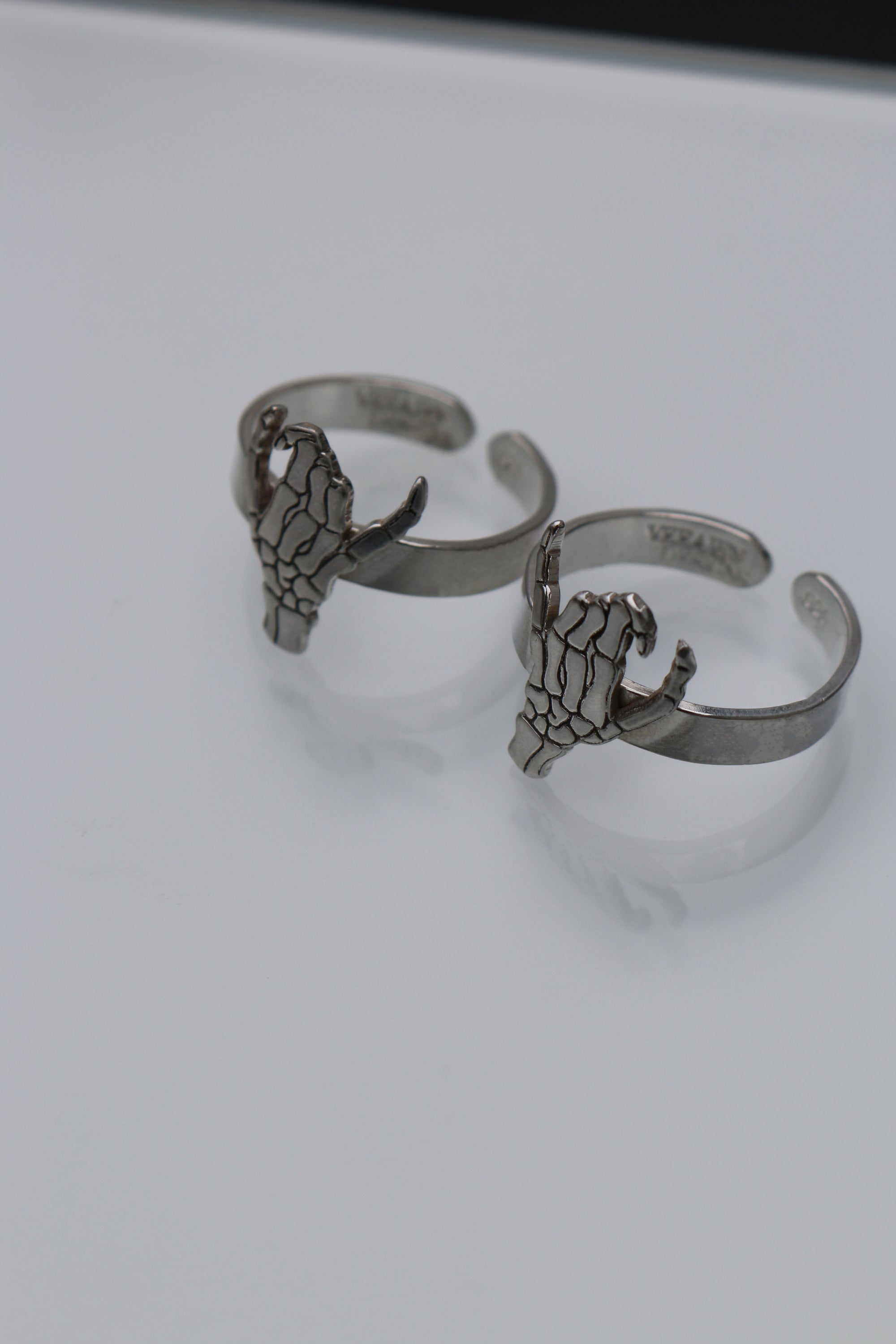 Double Skeleton Pinky Swear Hands Ring Set