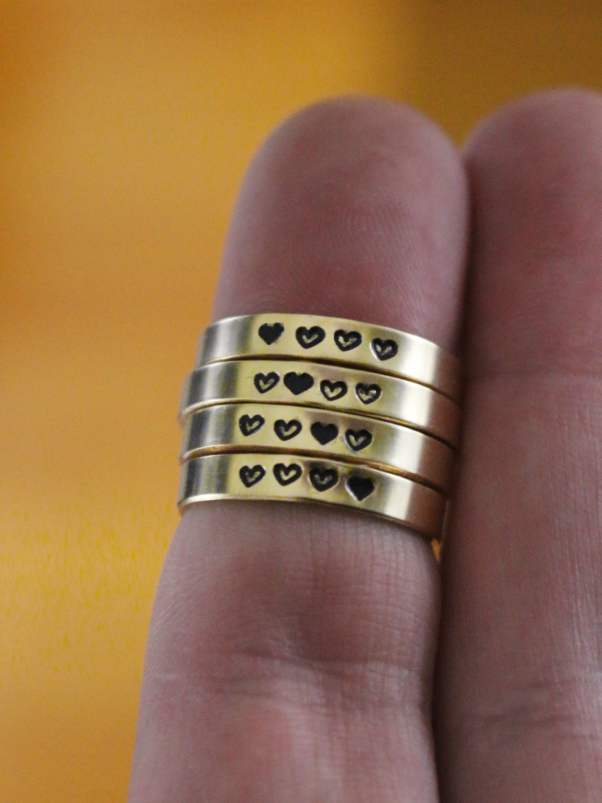 Best Friend Heart Rings for 2, 3, 4, 5, 6, 7, or 8