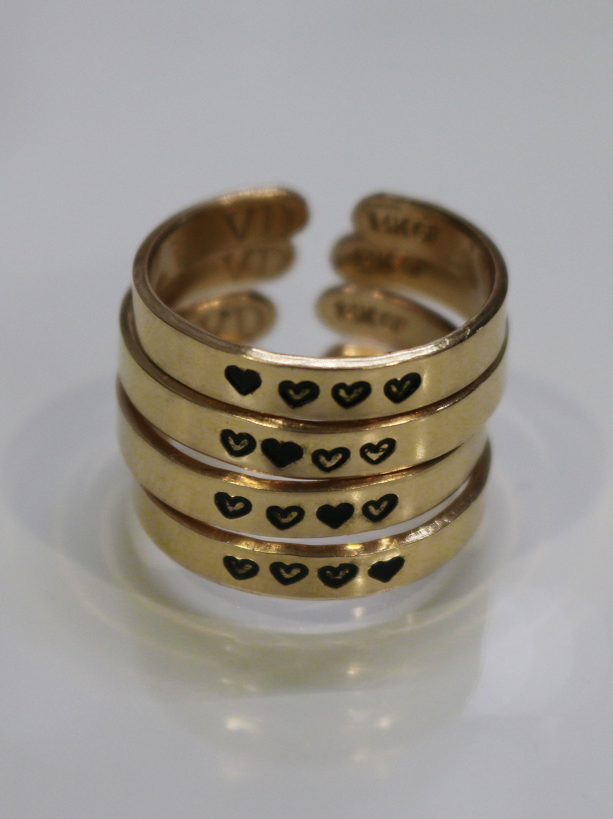 Best Friend Heart Rings for 2, 3, 4, 5, 6, 7, or 8