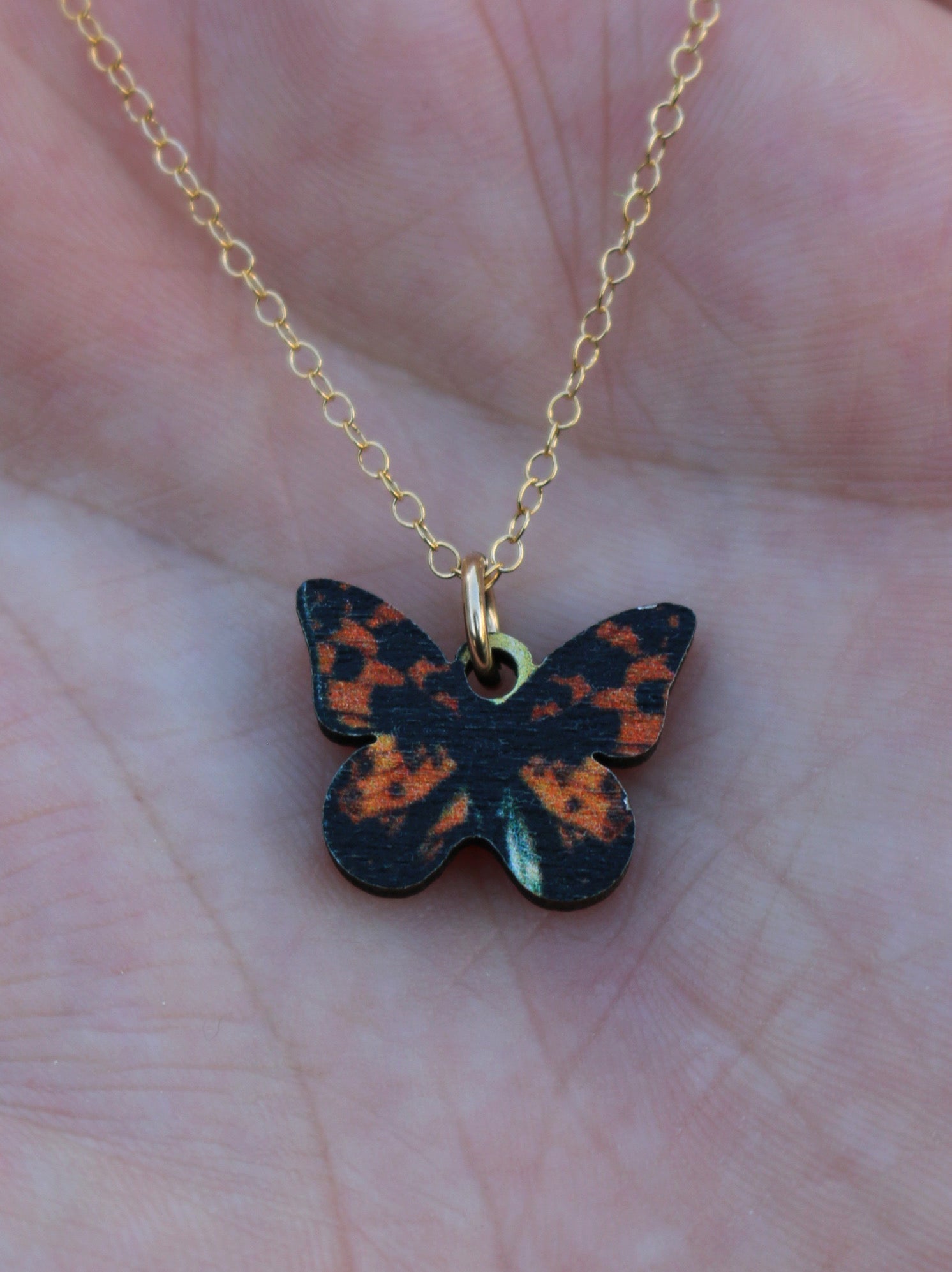 6 STYLES: Wood Butterfly Necklace